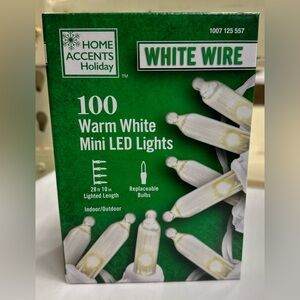 Home Accents Holiday 100-Ct Warm White LED String Lights White Wire Weddings